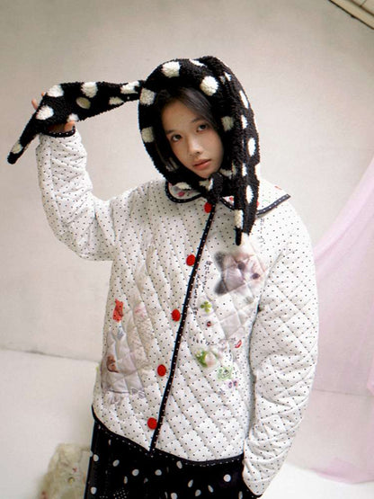 Notebook-Style Printed Cat Cotton Coat【s0000014527】