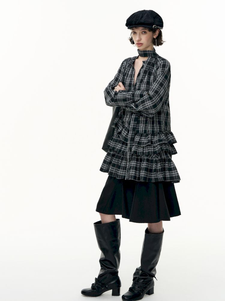 Plaid Ruffle Dress【s0000013739】
