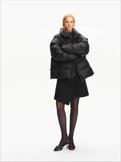 Winter Stand Collar Black Warm 90 Down Jacket【s0000014871】