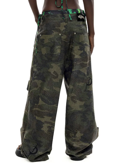 Gender-Neutral Y3K Painted Denim Pants【s0000014013】
