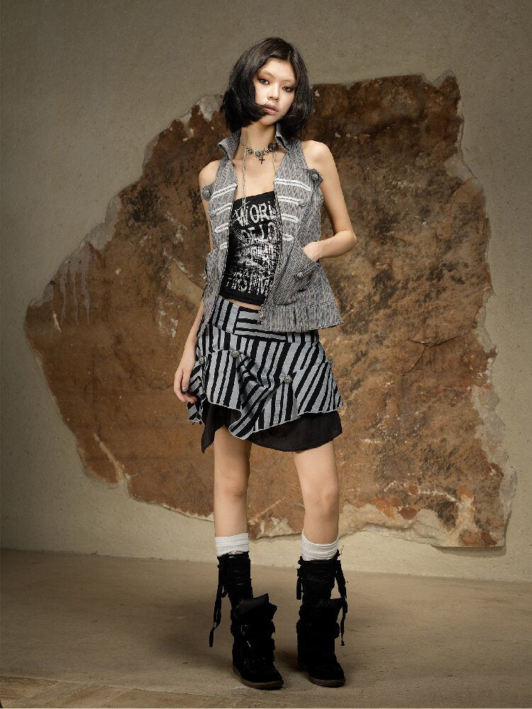 Sleeveless Halterneck Vest Shirt Top【s0000016885】