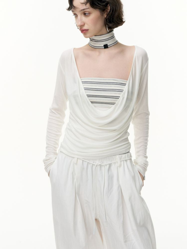 Tencel Lycra swing collar bottoming shirt【s0000013743】