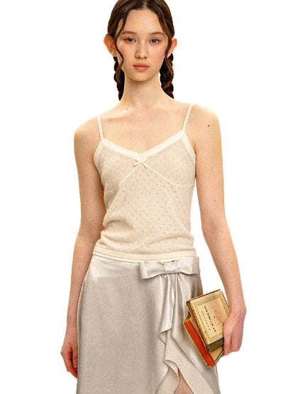 Breathable Lace Knit Top Skirt Set【s0000017442】