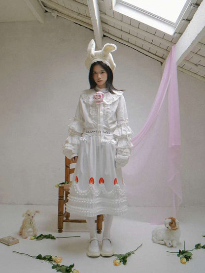 Strawberry Print Two-piece Skirt Dress【s0000014936】