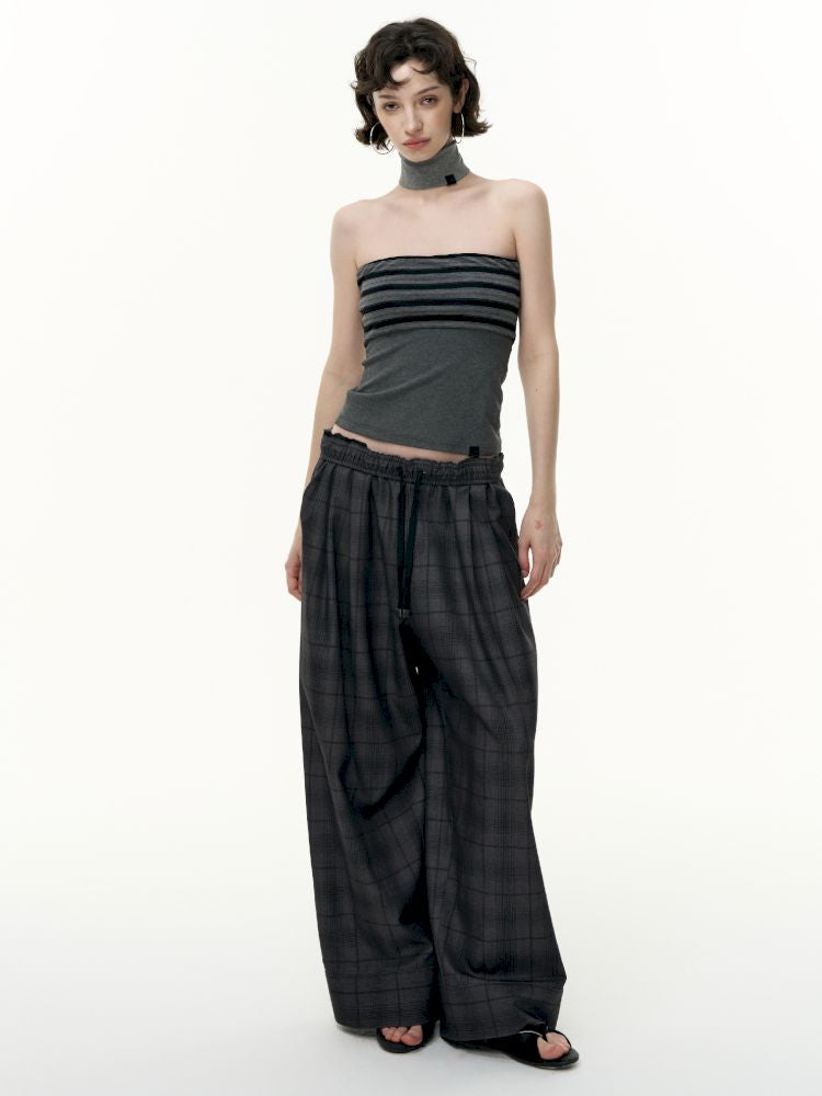 Striped bustier short skirt suit【s0000013740】