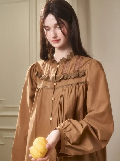 Natural Cotton Shirt Skirt Set【s0000014330】