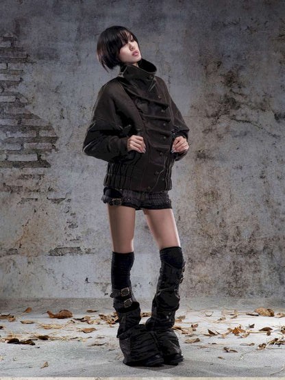 Oversized Fleece-Lined Flight Jacket【s0000014483】