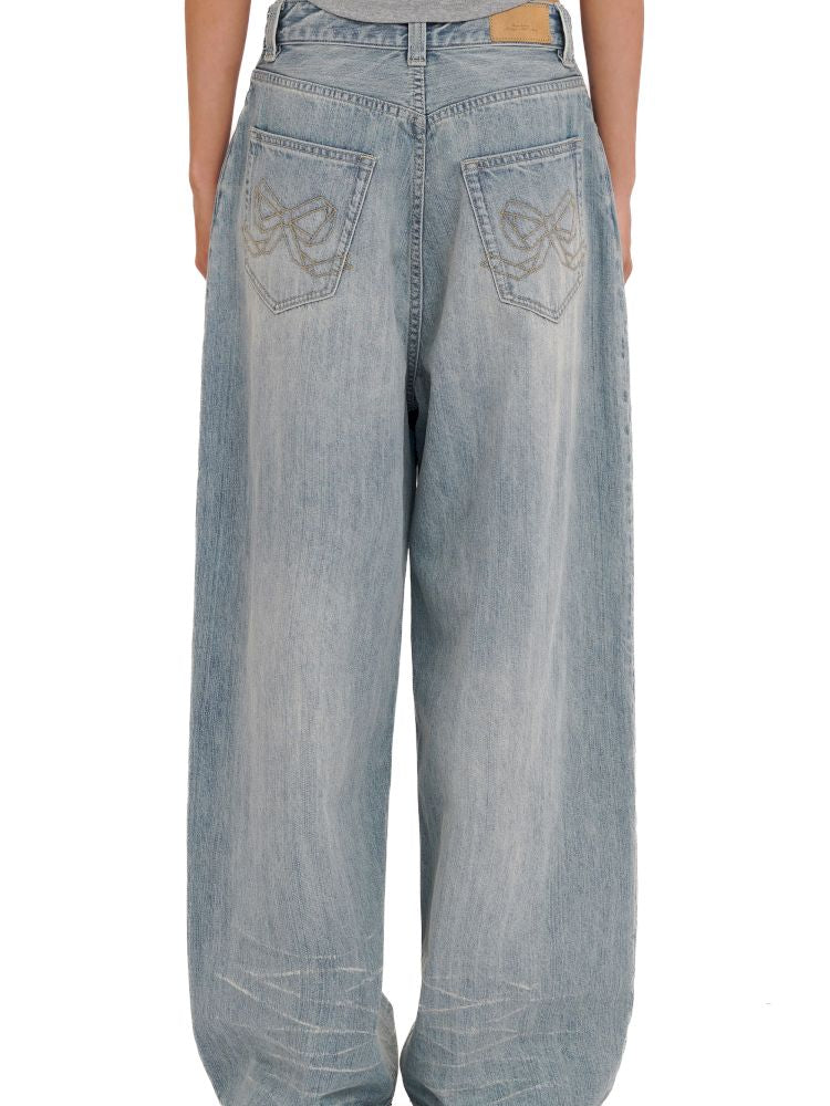 Embroidery Cat Whiskers Vintage Denim Trousers【s0000013445】