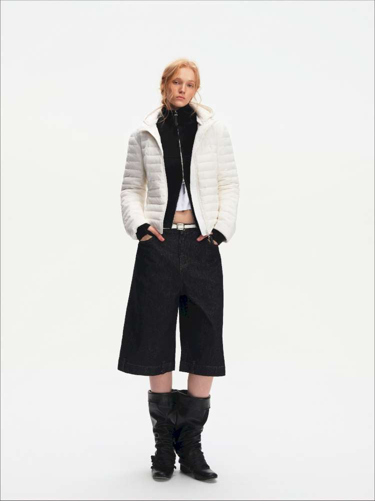 Pork Rib Hooded 90 Down Slim Jacket【s0000014879】