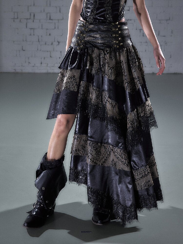 Lace Patchwork Irregular Skirt【s0000015935】