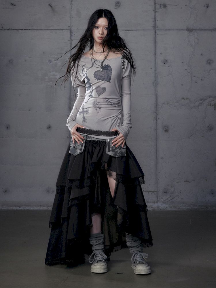 Fake Two Piece Heavy Layered Cake Skirt【s0000013476】