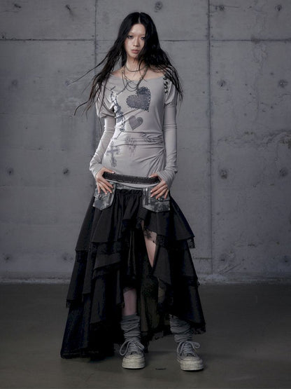 Fake Two Piece Heavy Layered Cake Skirt【s0000013476】