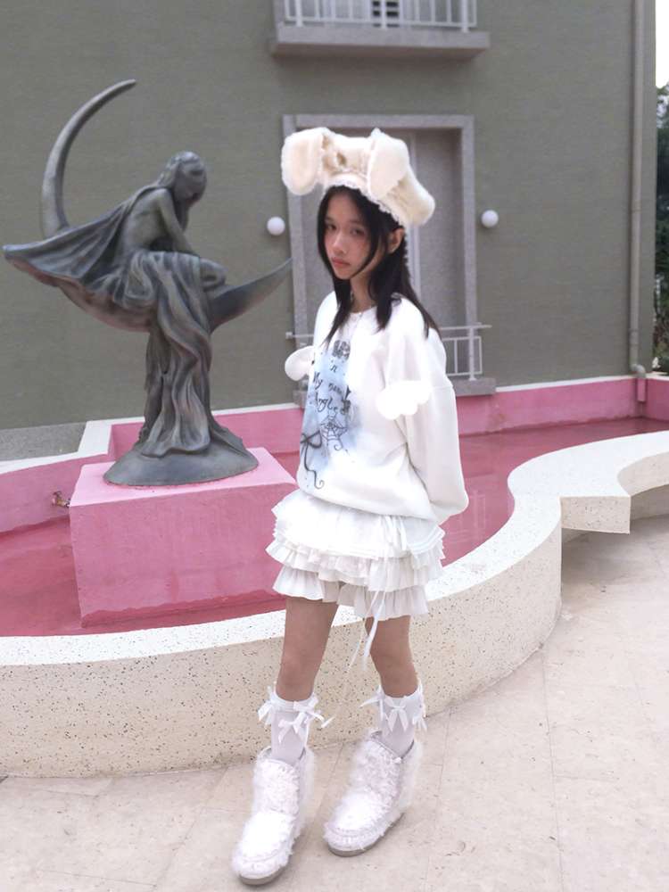 Rabbit-Eared Bendable Lace Beret【s0000014524】