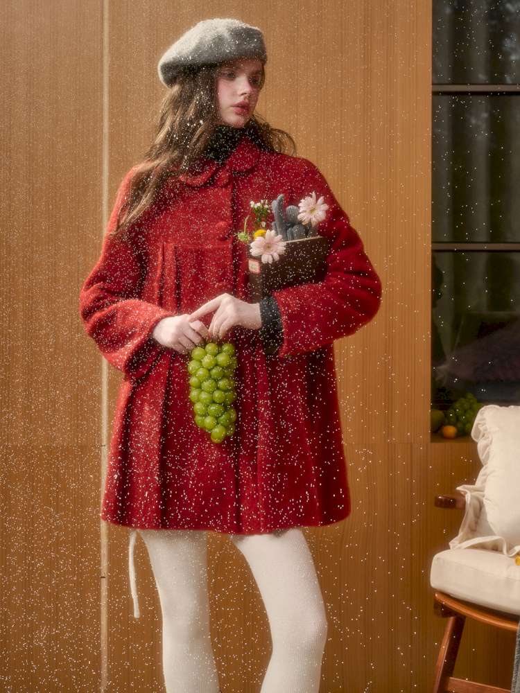 Christmas New Year Woolen Cloak Two-Piece【s0000014892】