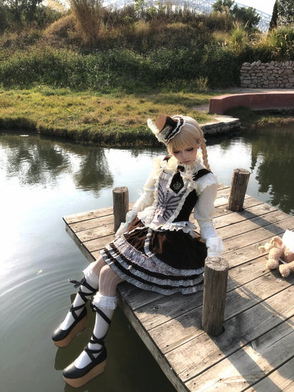 Bone Print Velvet Lace Corset Vest【s0000015613】