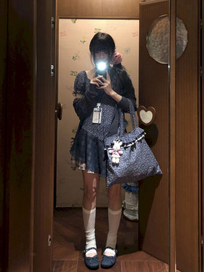 Plaid bubble sleeve top/dress【s0000013456】