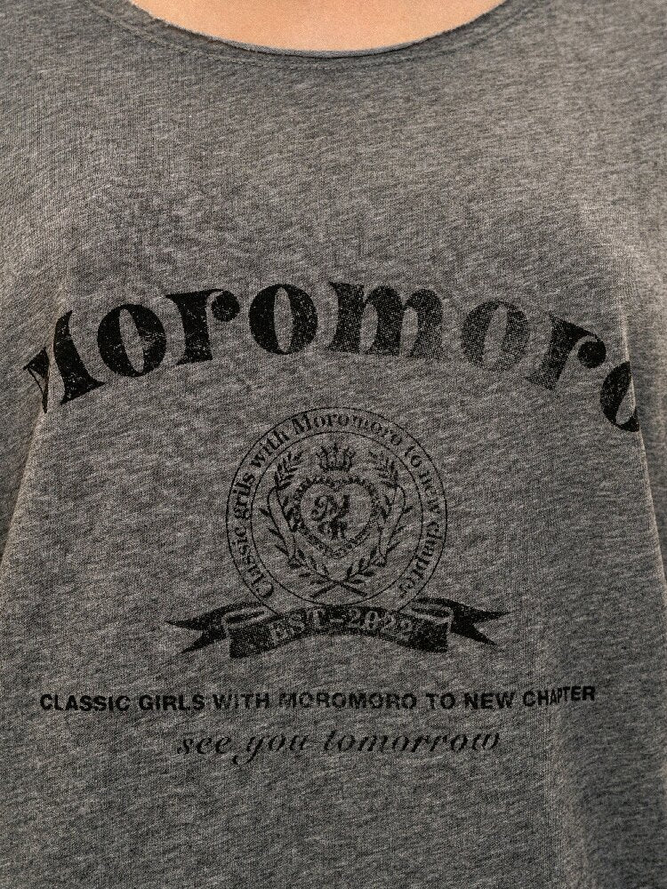College Emblem Off Shoulder T Shirt【s0000017443】