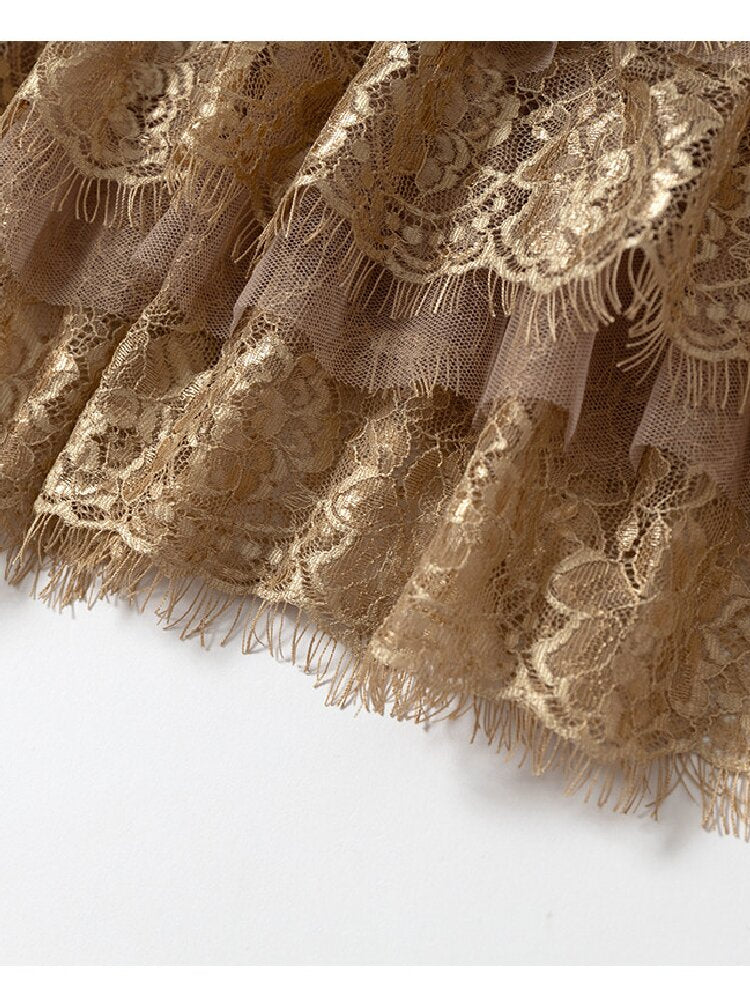 Lace Patchwork Tulle Cake Skirt【s0000019163】