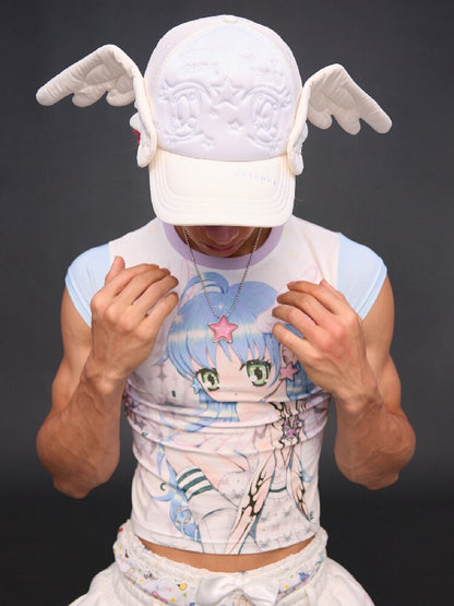 Big Eye Embroidered Angel Cap【s0000017294】