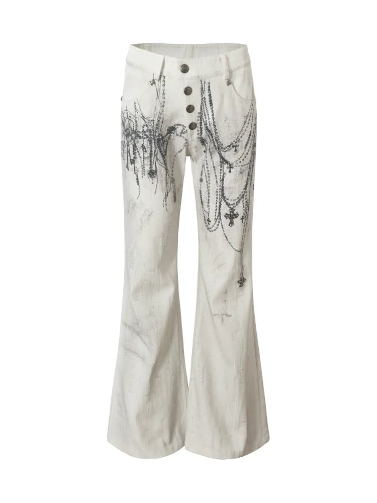 Denim Distressed Wide-Leg Pants【s0000013949】