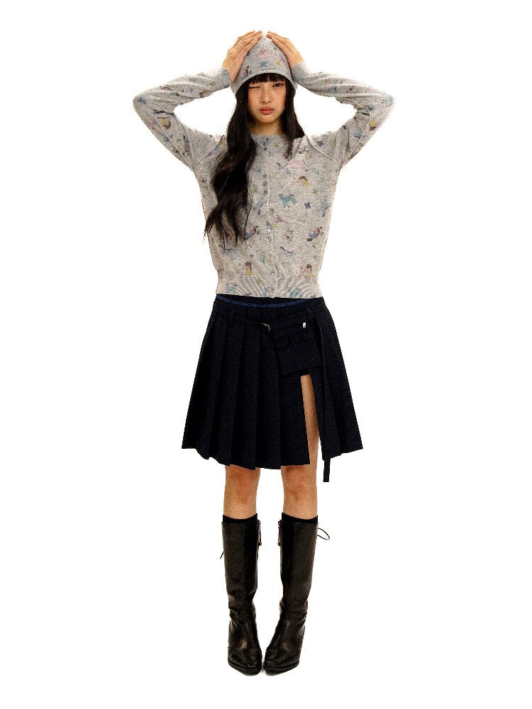 Horse Rabbit Floral Crew Cardigan【s0000016084】