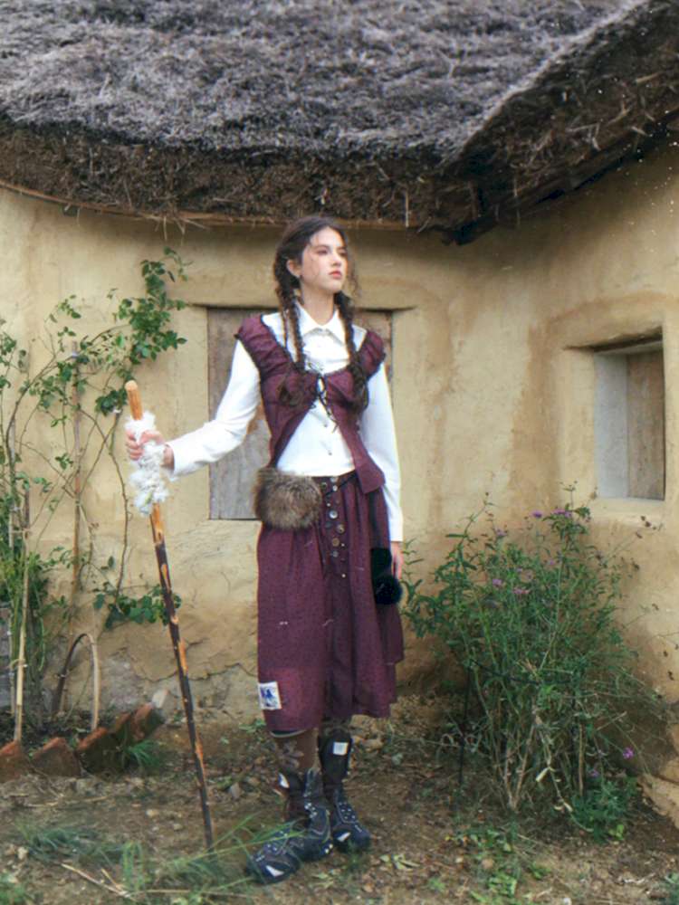 Button Vintage Polka Dot Chiffon Skirt【s0000014901】