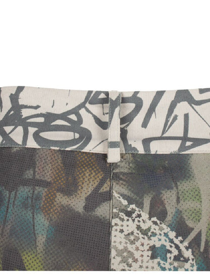 Messy Graffiti Love Print Shorts【s0000018057】