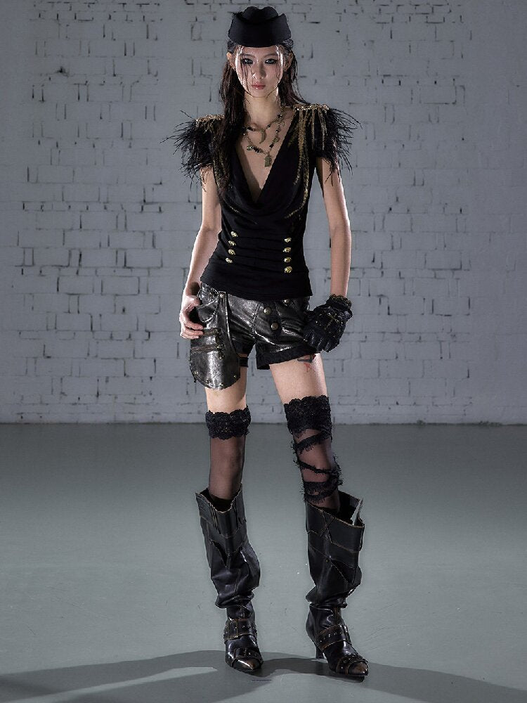 Parched Ostrich Feather Vest【s0000016200】