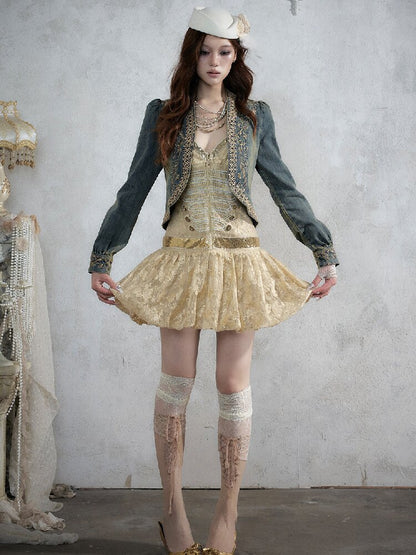 Vintage Court Punk Sequin Dress【s0000017858】