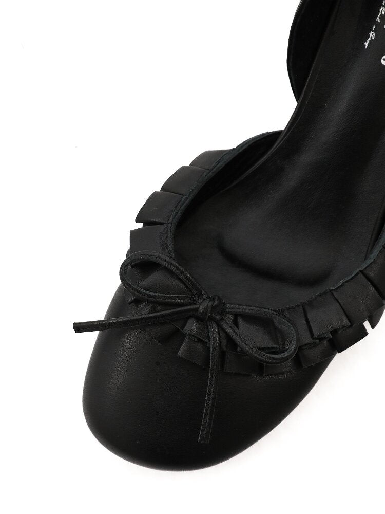 Ruffled Bow Lace Up High Heels【s0000016133】