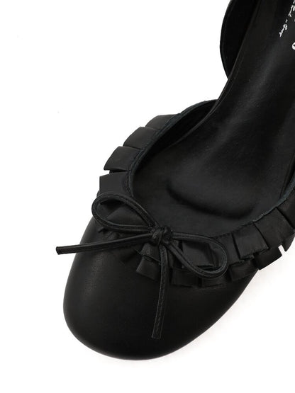 Ruffled Bow Lace Up High Heels【s0000016133】