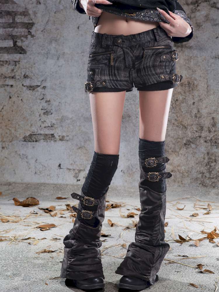 Faux Two-Piece Leggings Low-Rise Shorts【s0000014485】