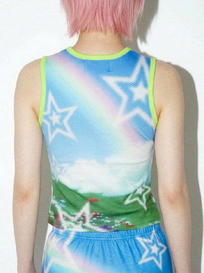 American Print Stretch Slim Vest【s0000016698】