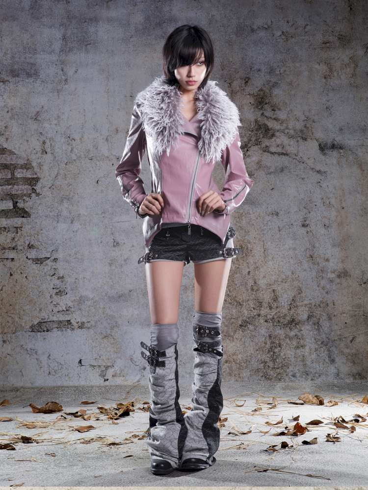 Fur Collar Stylish Slim-Fit Leather Jacket【s0000014481】