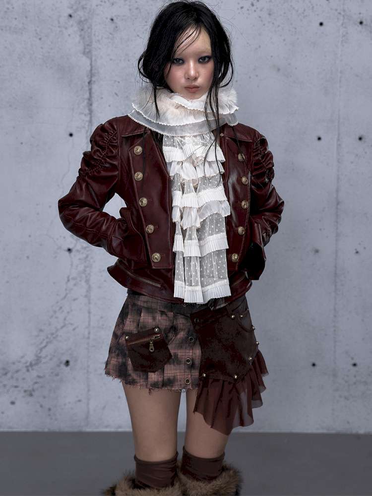 Court Lace Layering Furry Scarf【s0000014932】