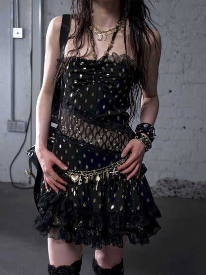 Lace Halter Neck Strapless Dress【s0000012786】