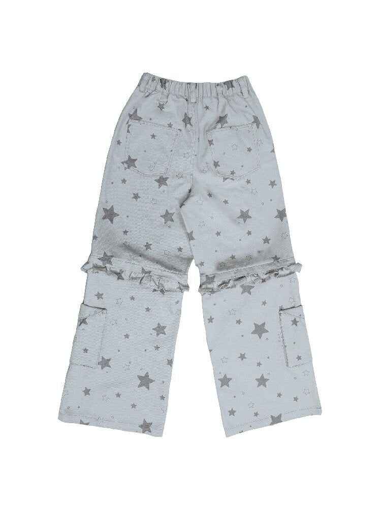 Embroidery Star Wide Leg Pants【s0000017129】