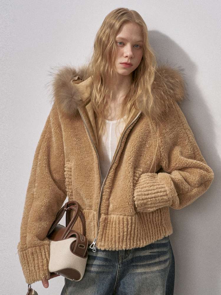 Bear Ears Velvet Faux Fur Jacket【s0000015235】