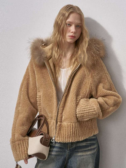 Bear Ears Velvet Faux Fur Jacket【s0000015235】