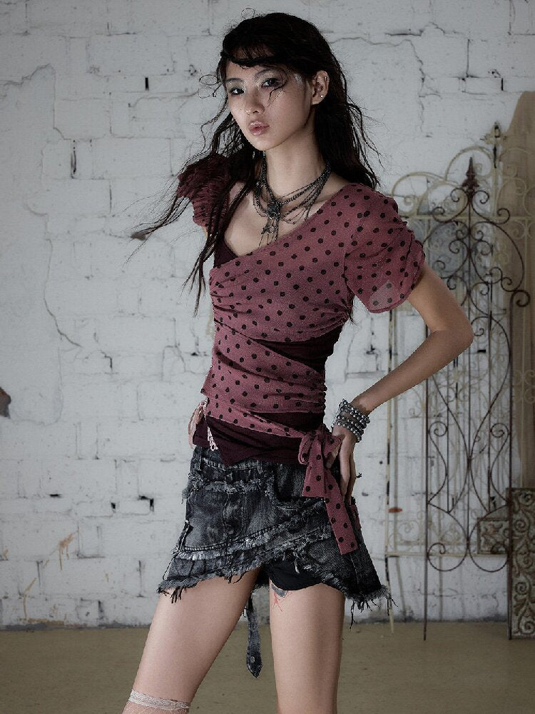 Washed Heavy Work Denim Skirt【s0000017232】