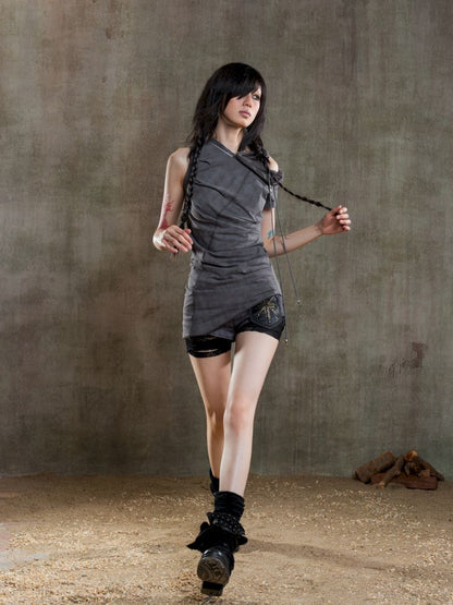 Irregular Pleated Multi-Wear Vest【s0000012658】