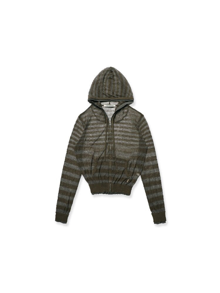 Linen Blend Gradient Hooded Top【s0000017930】