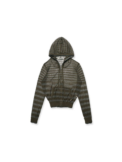 Linen Blend Gradient Hooded Top【s0000017930】