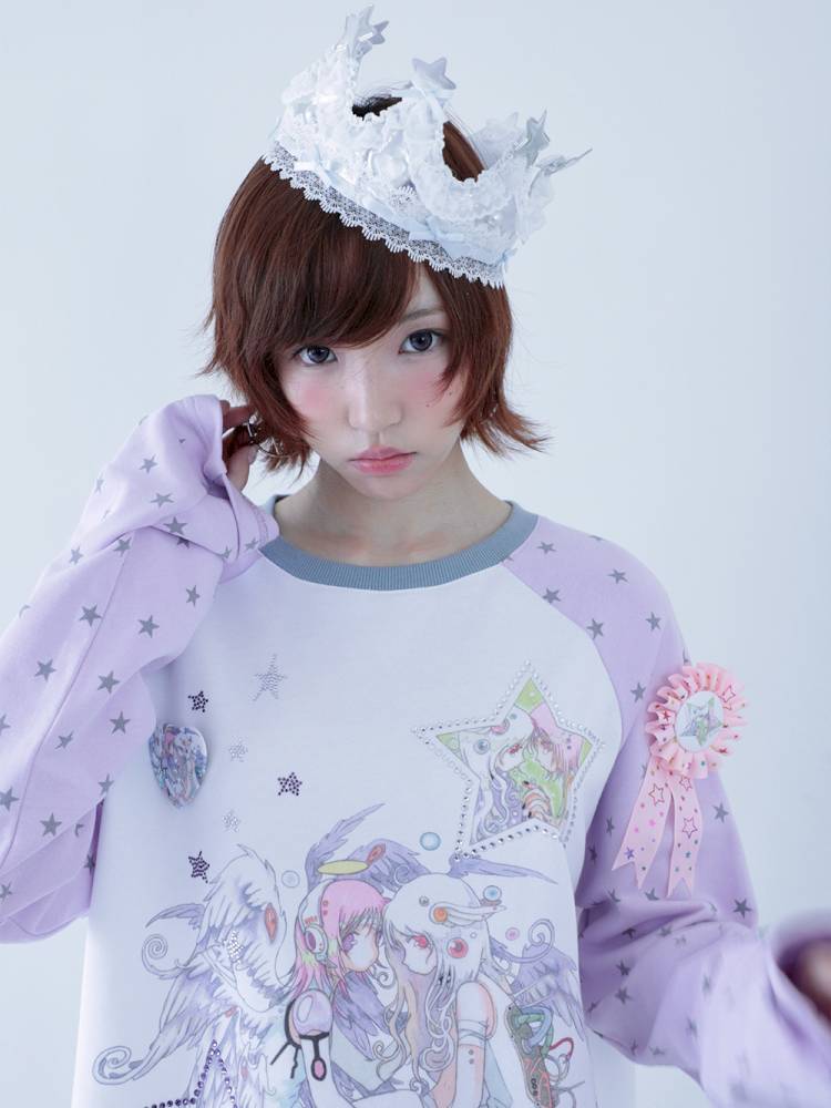 Star Drop-Shoulder Long-Sleeve Sweatshirt【s0000014439】