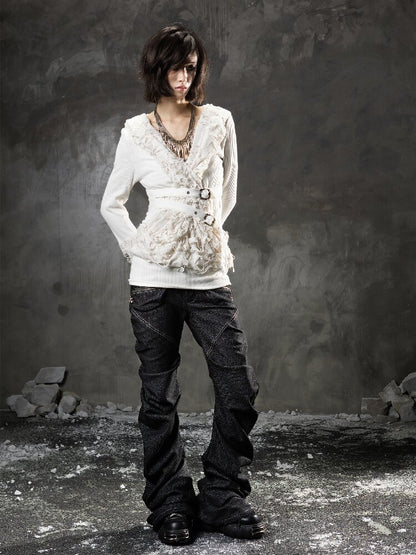 Ripped Hooded Knit【s0000015956】