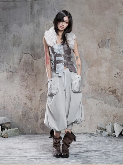 Cropped Wide-Leg Pocket Skirt【s0000014137】