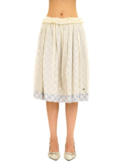 Thin Plaid Bow Spliced Skirt【s0000016087】