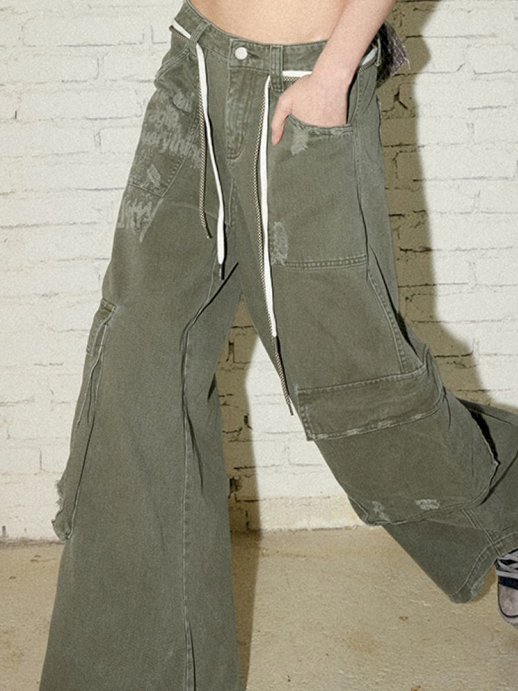 Letters do old loose work pants【s0000012430】