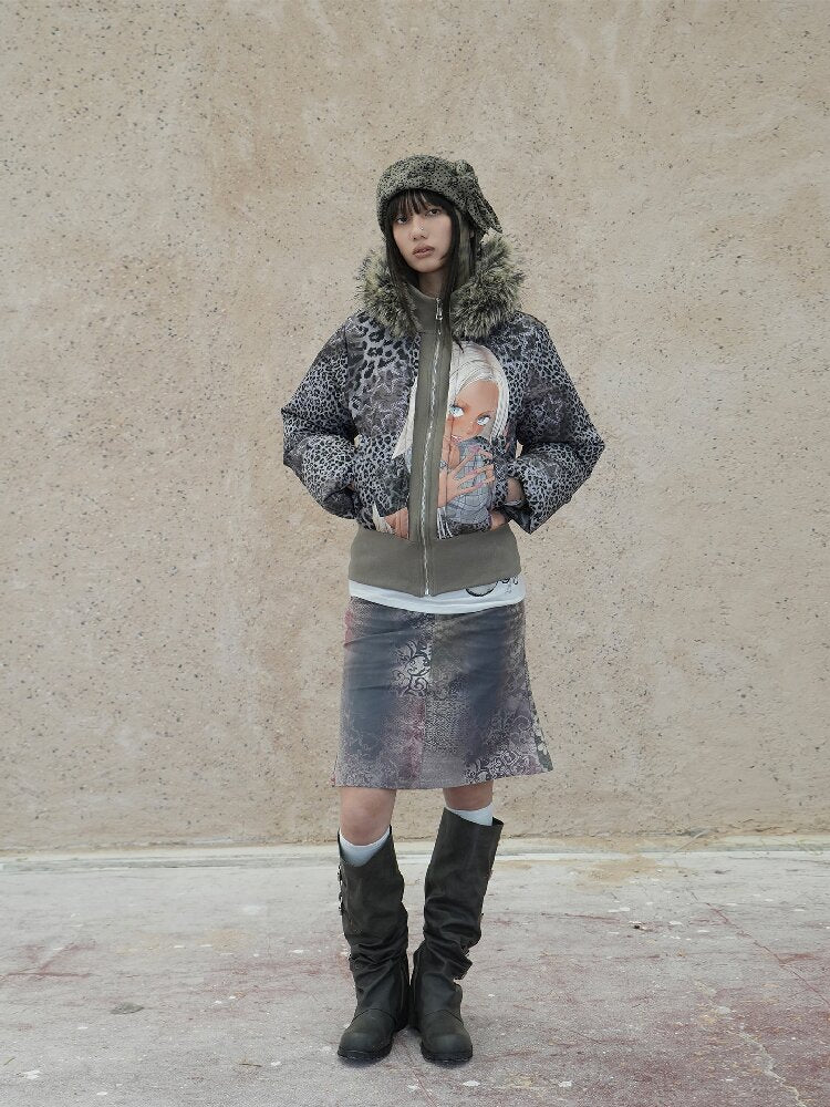 Graffiti White Duck Down Jacket【s0000018070】