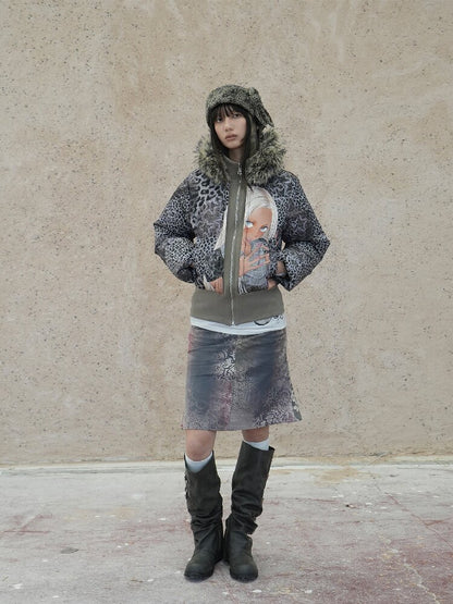 Graffiti White Duck Down Jacket【s0000018070】